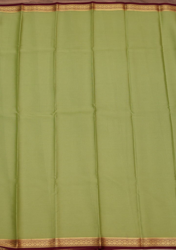 Pista Green Zariwork Pure Crepe Silk Saree