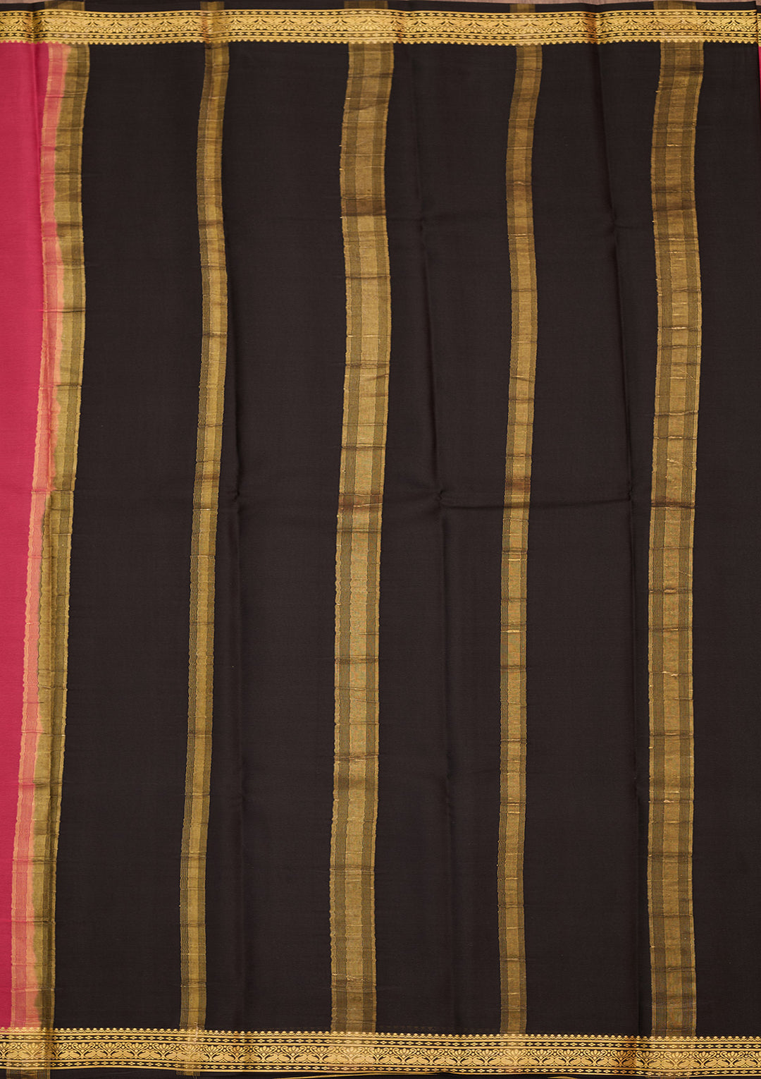 Rani Pink Zariwork Pure Crepe Silk Saree