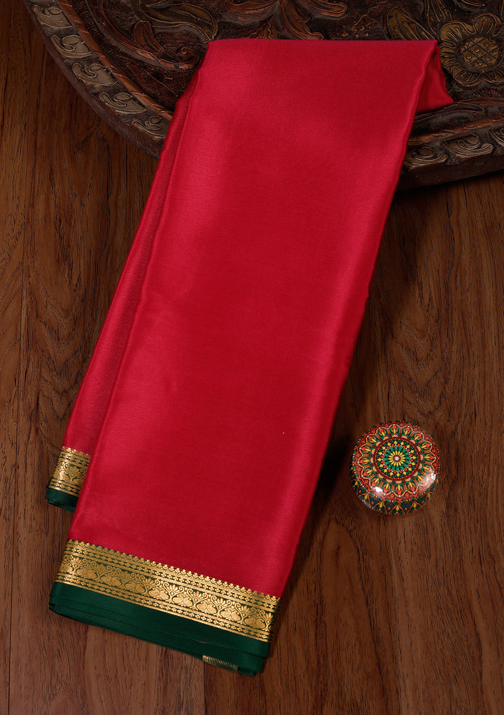 Rani Pink Zariwork Pure Crepe Silk Saree