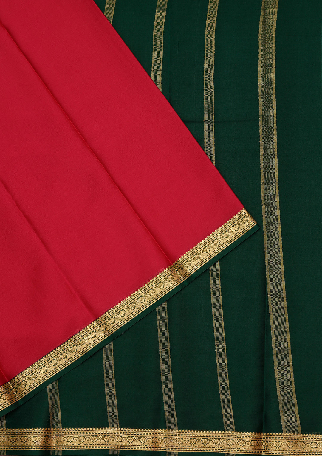 Rani Pink Zariwork Pure Crepe Silk Saree