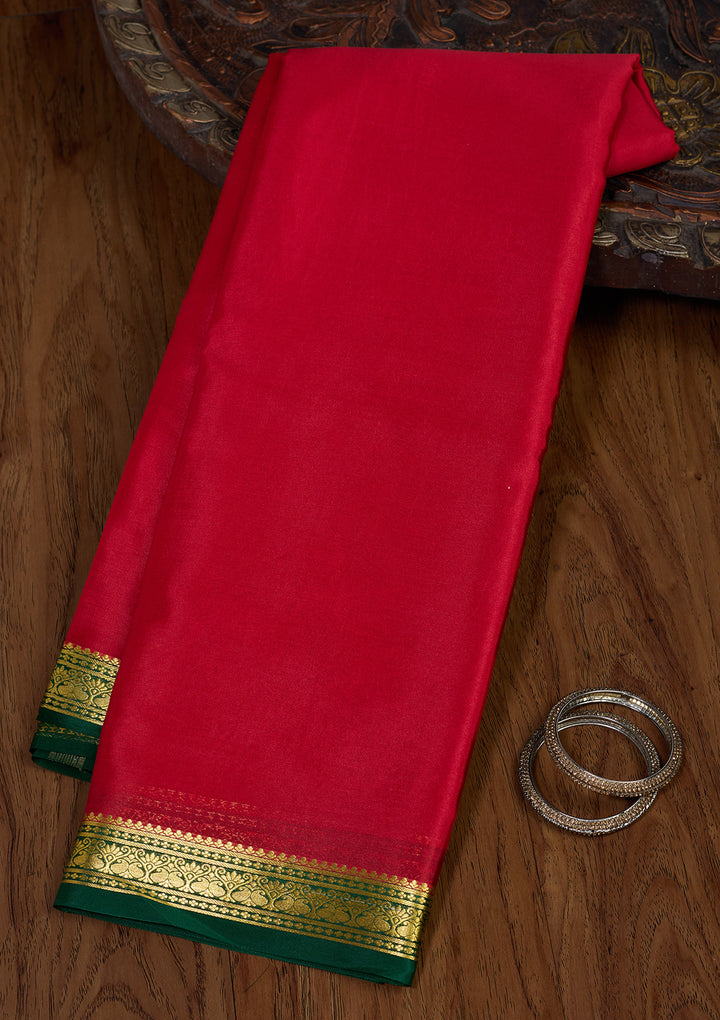 Red Zariwork Pure Crepe Silk Saree
