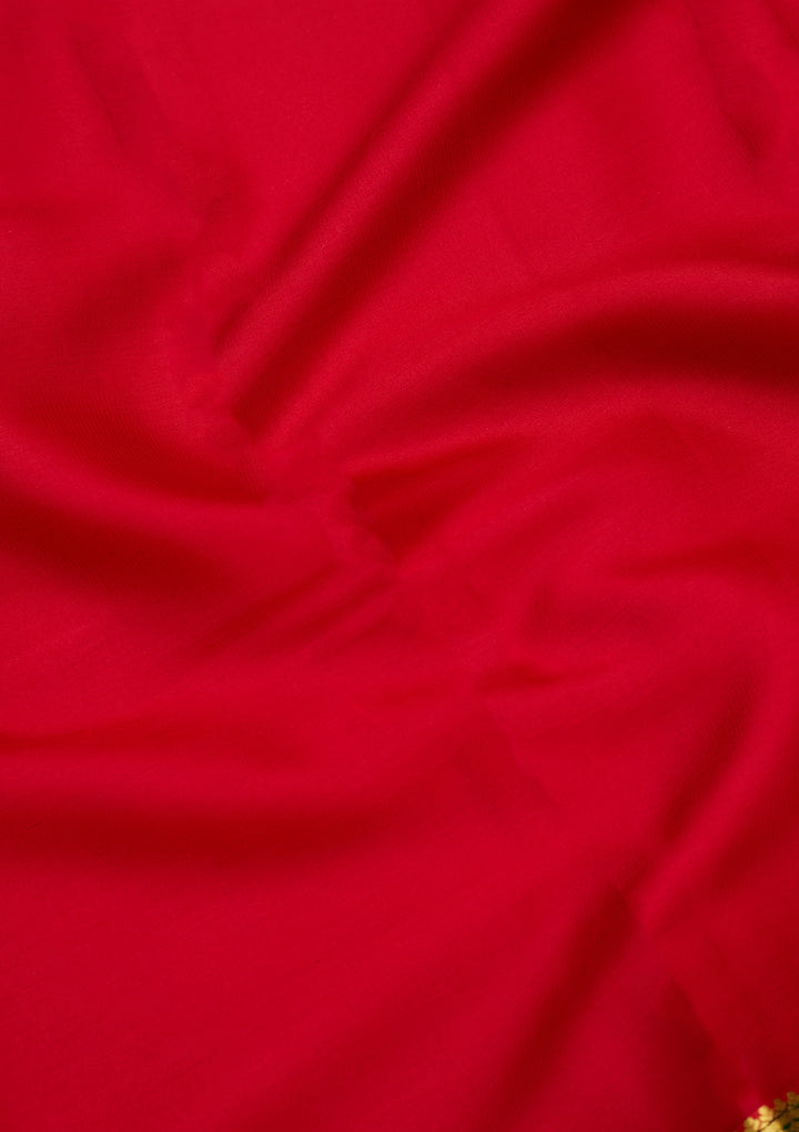 Red Zariwork Pure Crepe Silk Saree