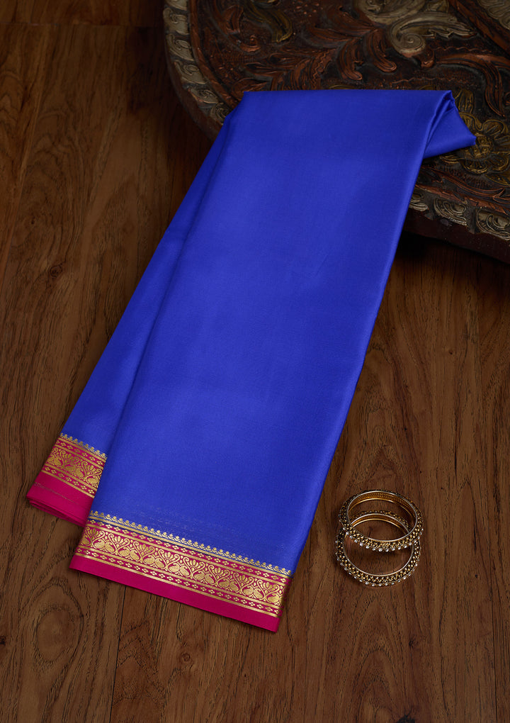 Royal Blue Zariwork Pure Crepe Silk Saree