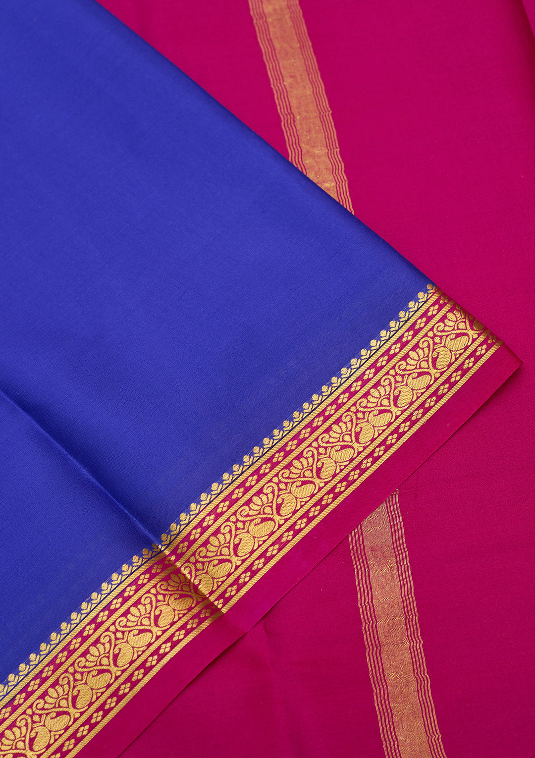 Royal Blue Zariwork Pure Crepe Silk Saree