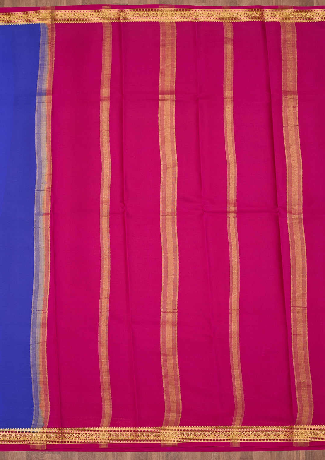 Royal Blue Zariwork Pure Crepe Silk Saree