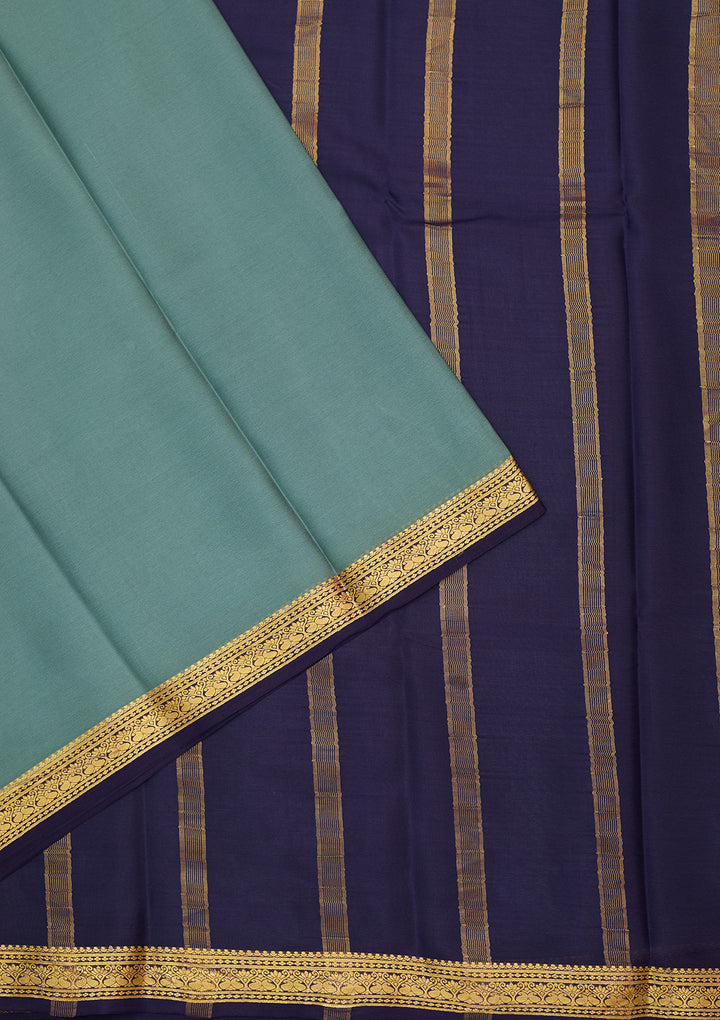 Sea Green Zariwork Pure Crepe Silk Saree