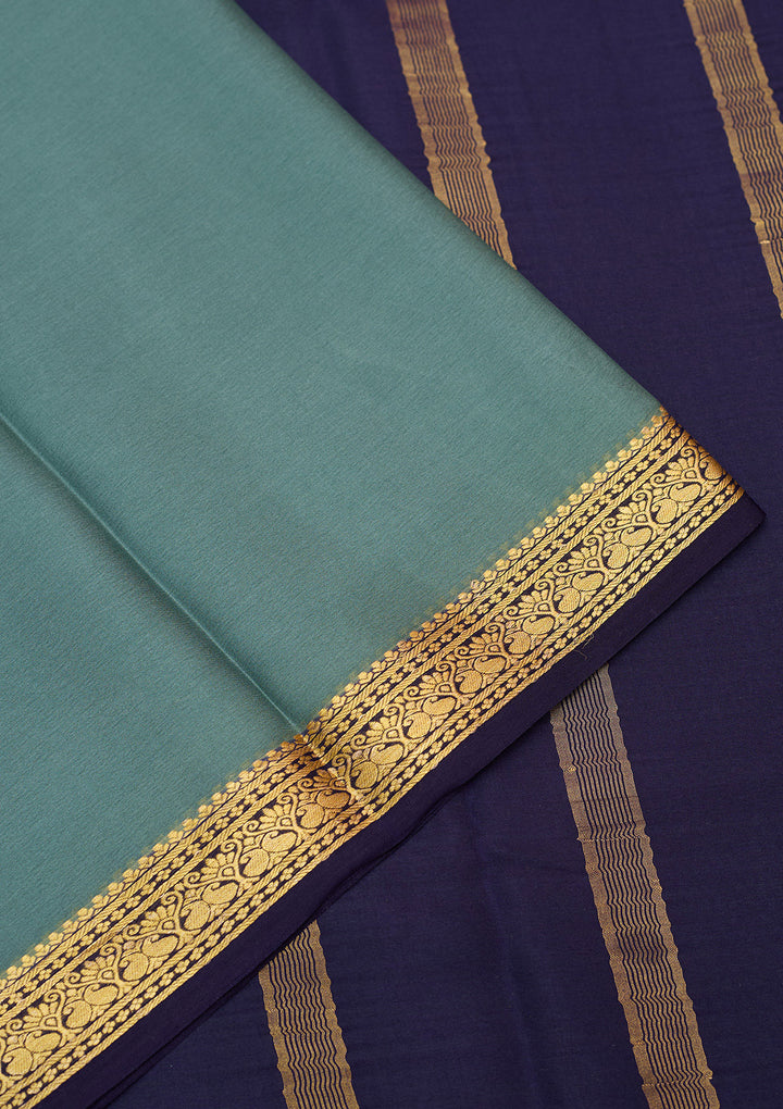 Sea Green Zariwork Pure Crepe Silk Saree