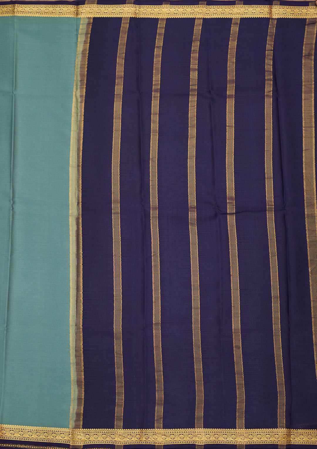 Sea Green Zariwork Pure Crepe Silk Saree