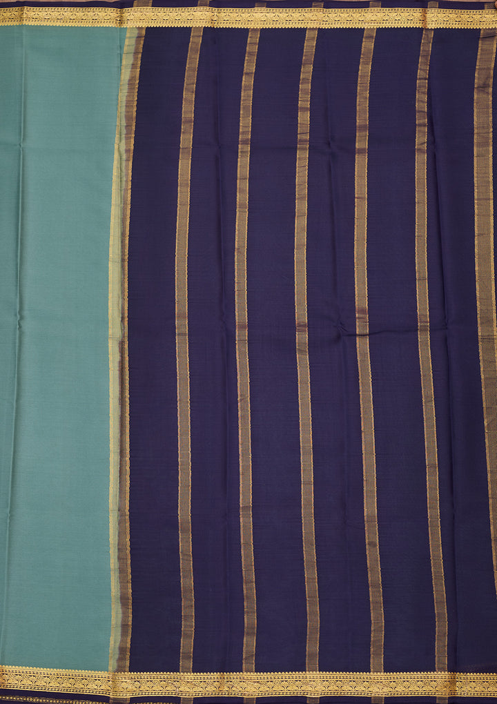 Sea Green Zariwork Pure Crepe Silk Saree