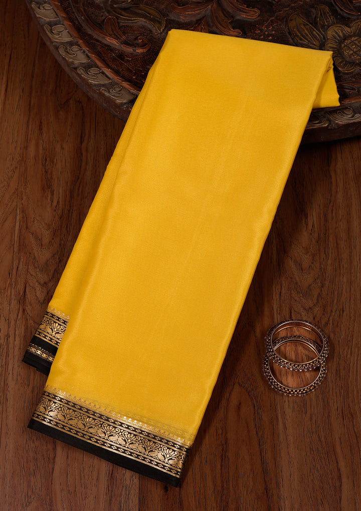 Yellow Zariwork Pure Crepe Silk_Saree