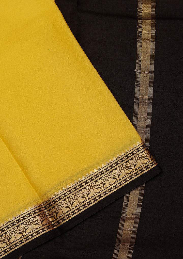 Yellow Zariwork Pure Crepe Silk_Saree