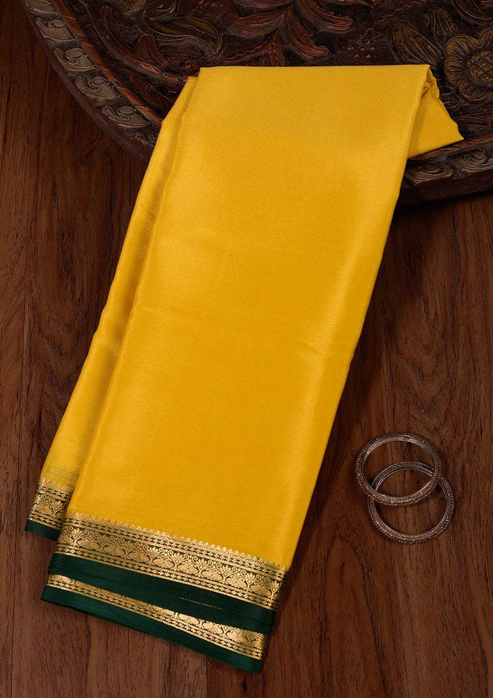 Yellow Zariwork Pure Crepe Silk Saree