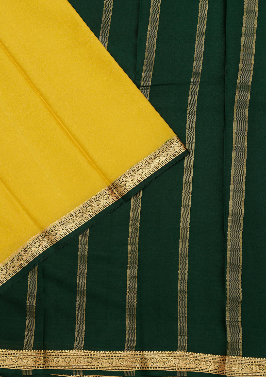 Yellow Zariwork Pure Crepe Silk Saree