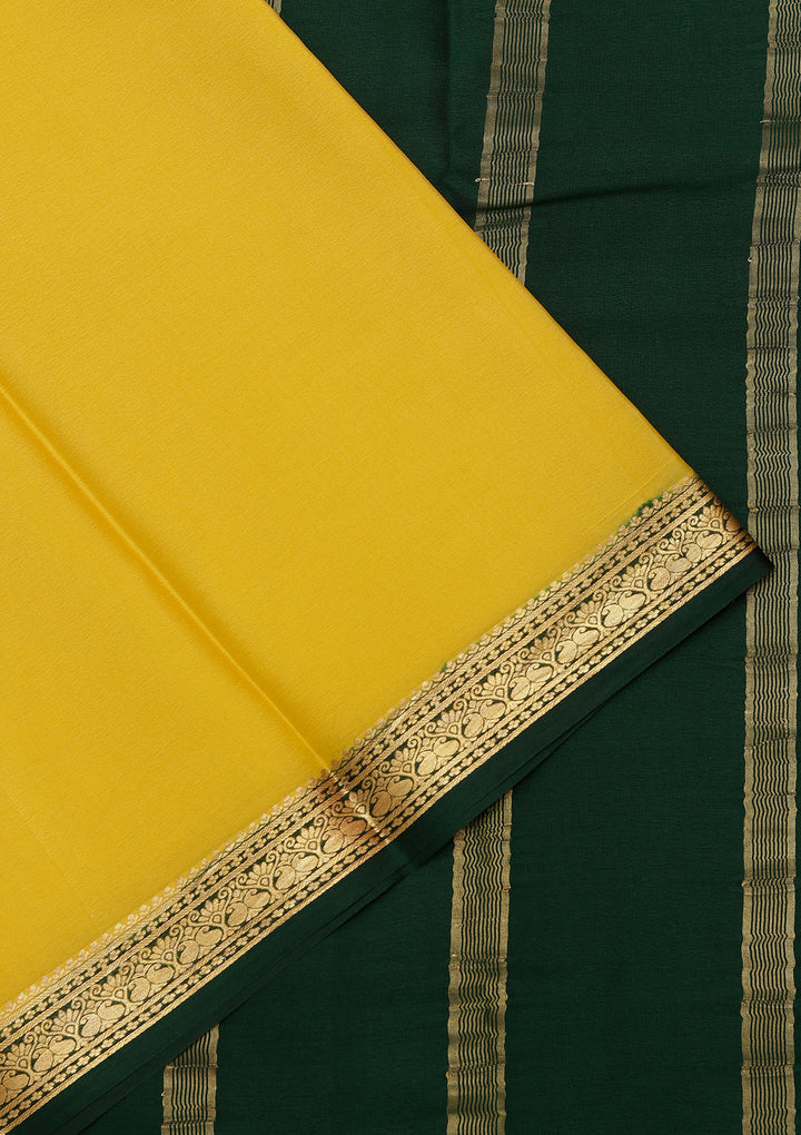 Yellow Zariwork Pure Crepe Silk Saree