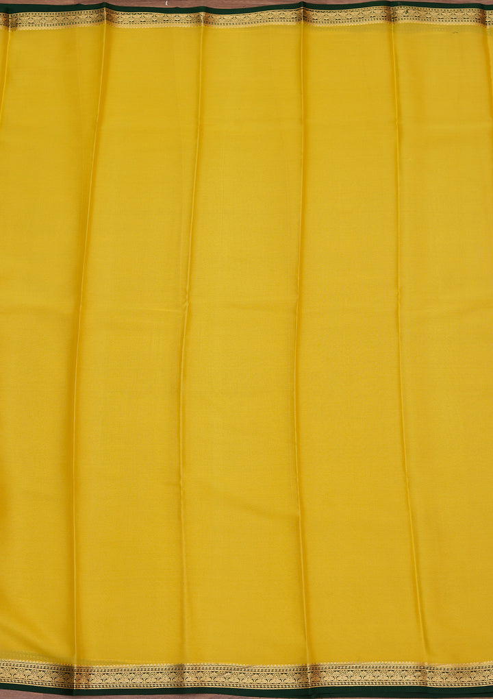 Yellow Zariwork Pure Crepe Silk Saree