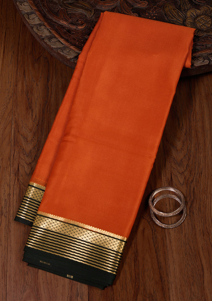 Brown Zariwork Pure Crepe Silk Saree