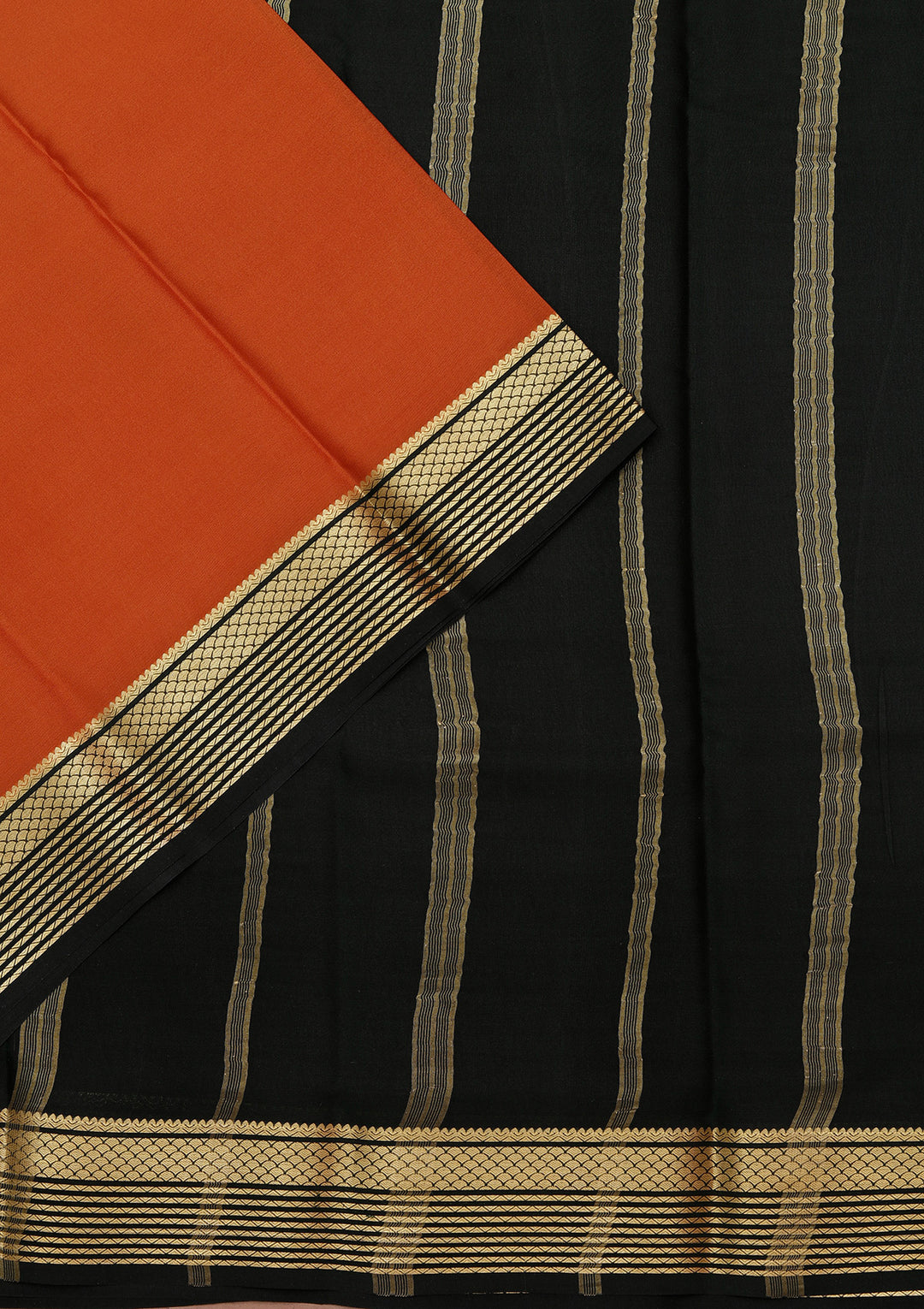Brown Zariwork Pure Crepe Silk Saree
