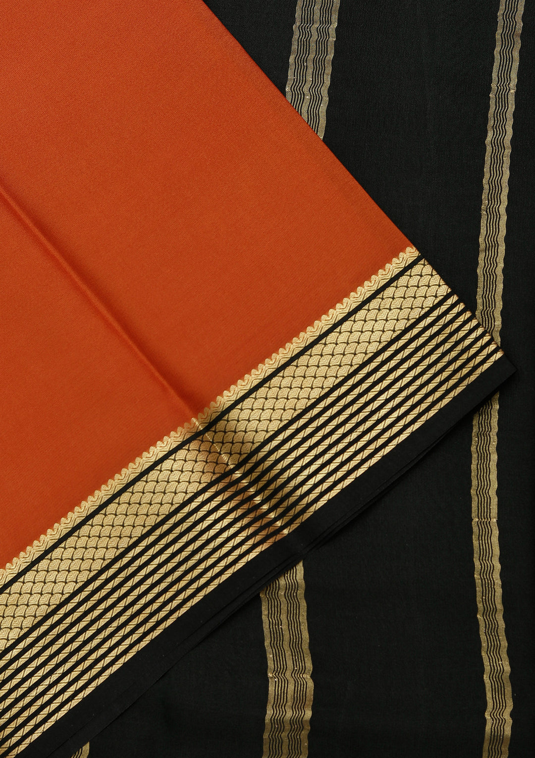 Brown Zariwork Pure Crepe Silk Saree