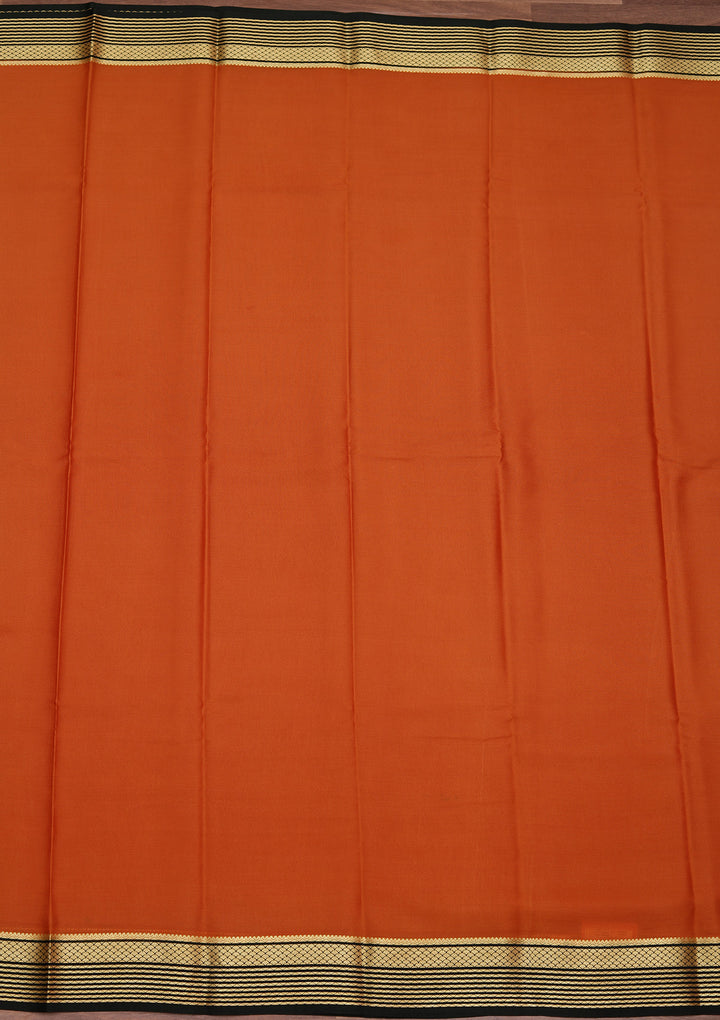 Brown Zariwork Pure Crepe Silk Saree