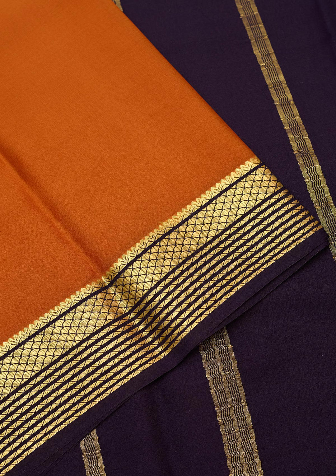 Brown Zariwork Pure Crepe Silk Saree