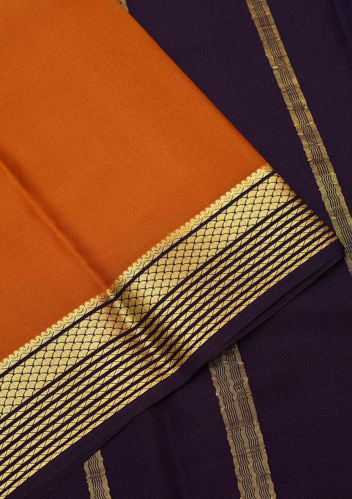 Brown Zariwork Pure Crepe Silk Saree