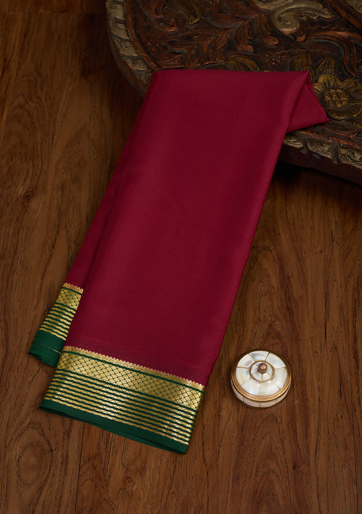 Maroon Zariwork Pure Crepe Silk Saree