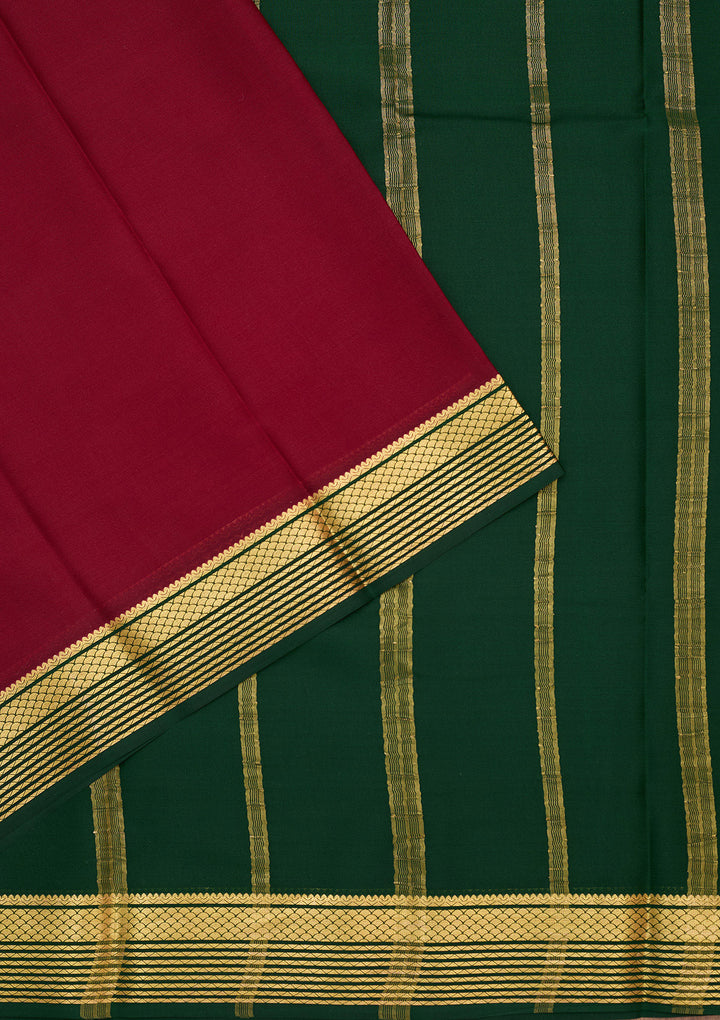Maroon Zariwork Pure Crepe Silk Saree