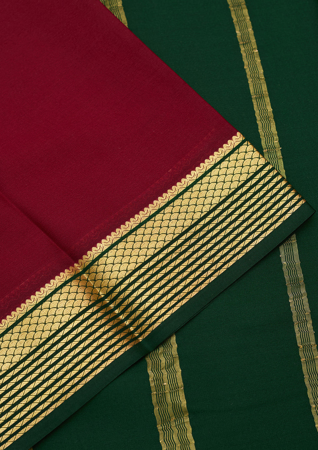 Maroon Zariwork Pure Crepe Silk Saree