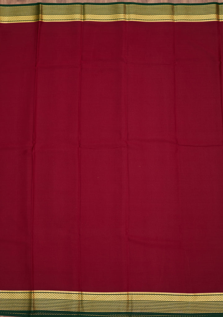 Maroon Zariwork Pure Crepe Silk Saree