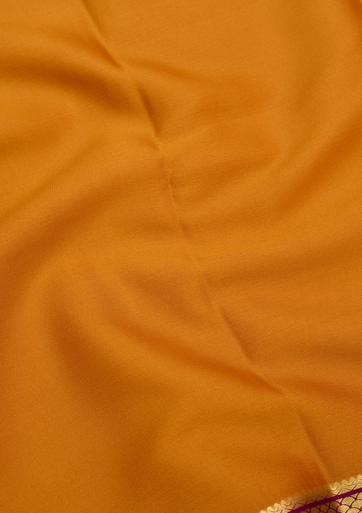 Mustard Zariwork Pure Crepe Silk Saree