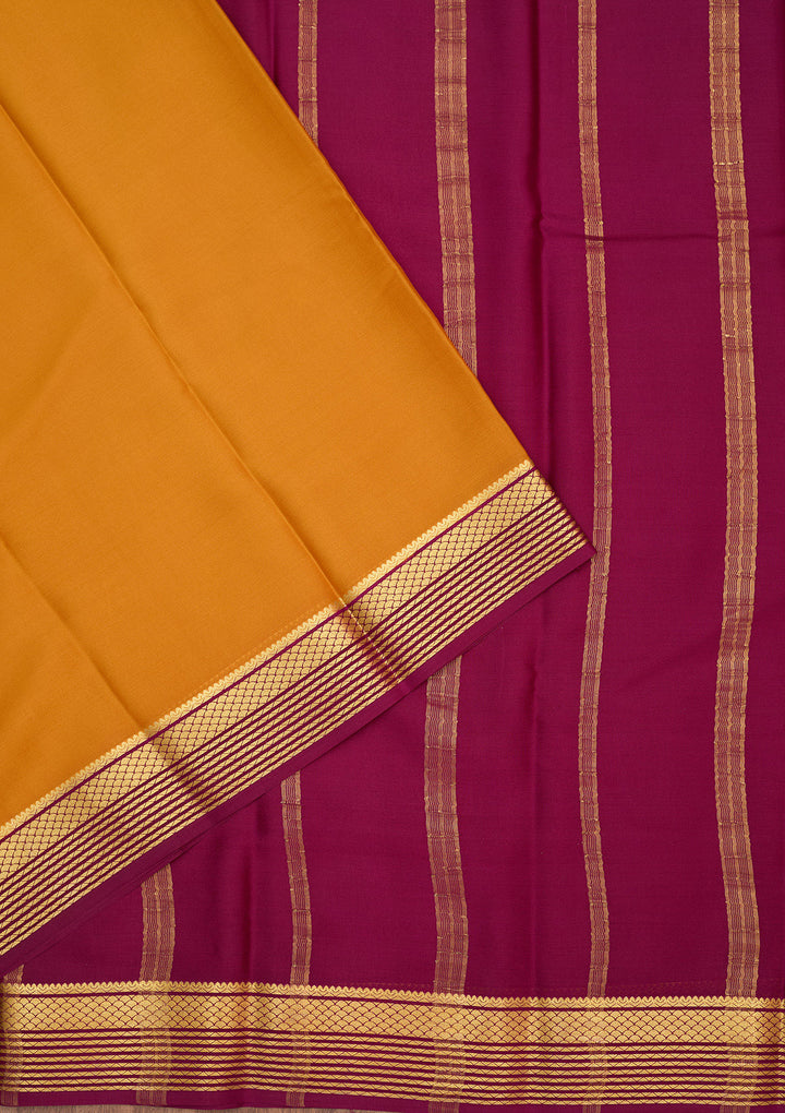 Mustard Zariwork Pure Crepe Silk Saree