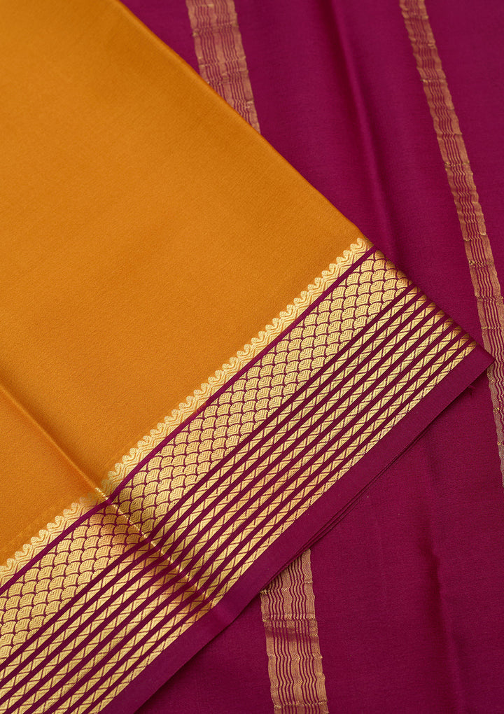 Mustard Zariwork Pure Crepe Silk Saree