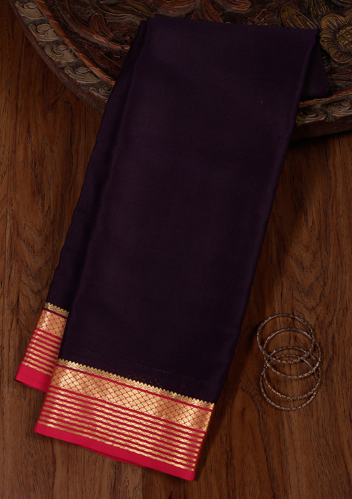 Navy Blue Zariwork Pure Crepe Silk Saree