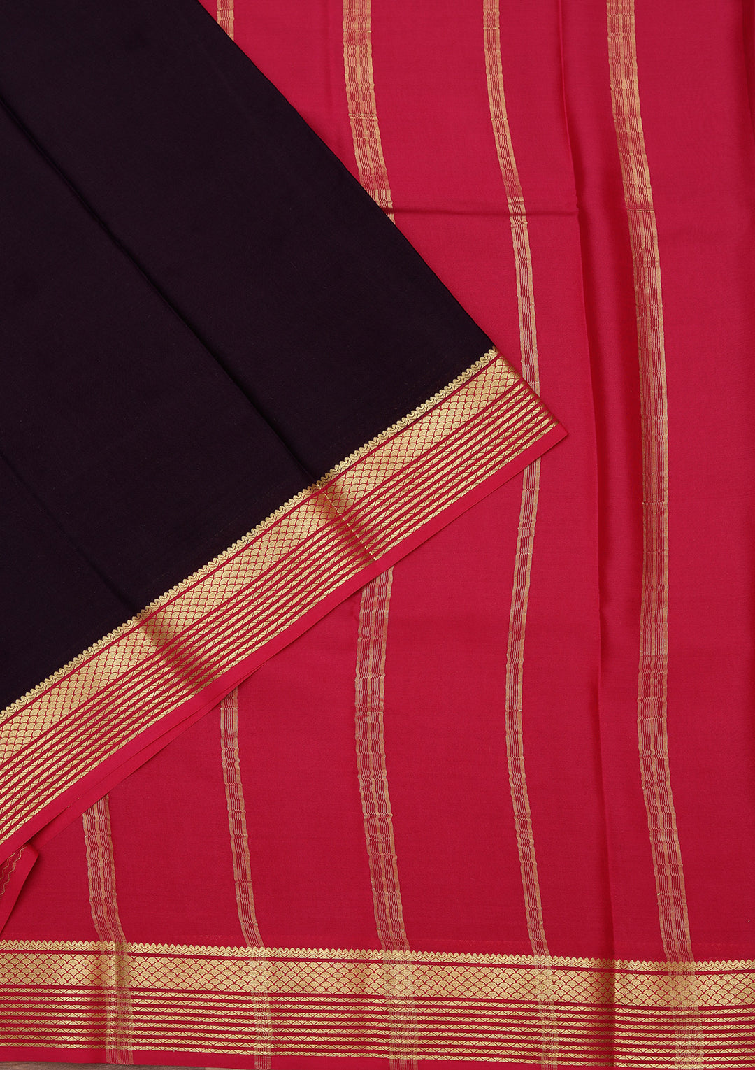Navy Blue Zariwork Pure Crepe Silk Saree
