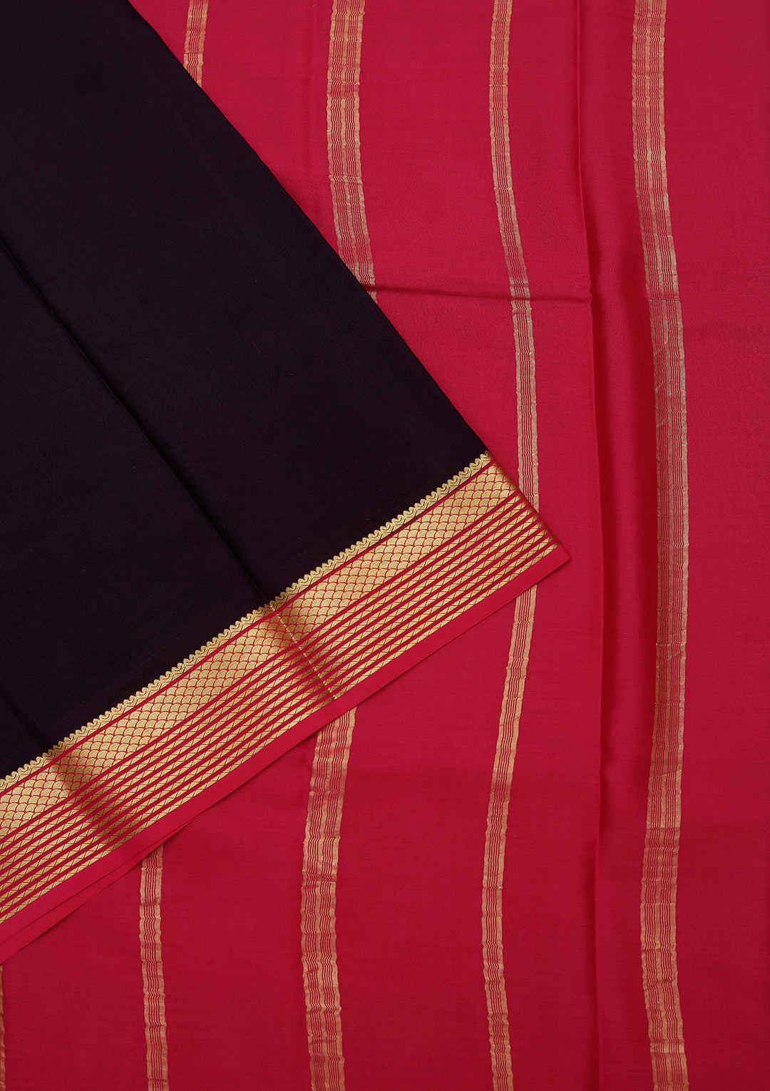 Navy Blue Zariwork Pure Crepe Silk Saree