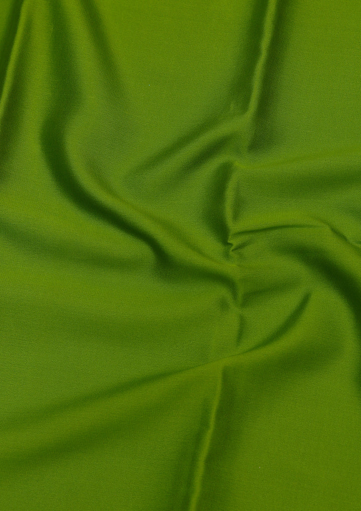 Parrot Green Zariwork Pure Crepe Silk Saree