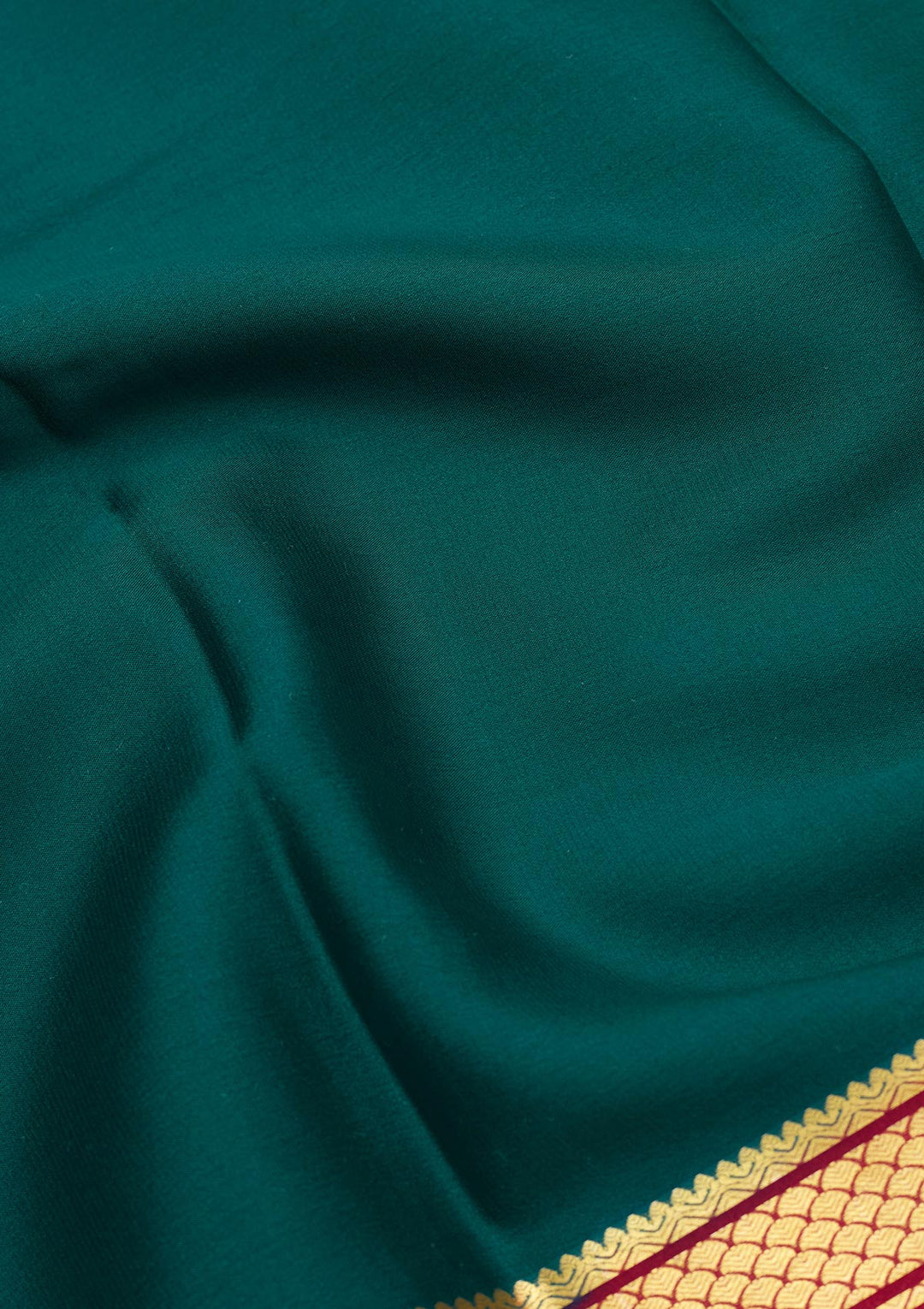 Peacock Blue Zariwork Pure Crepe Silk Saree