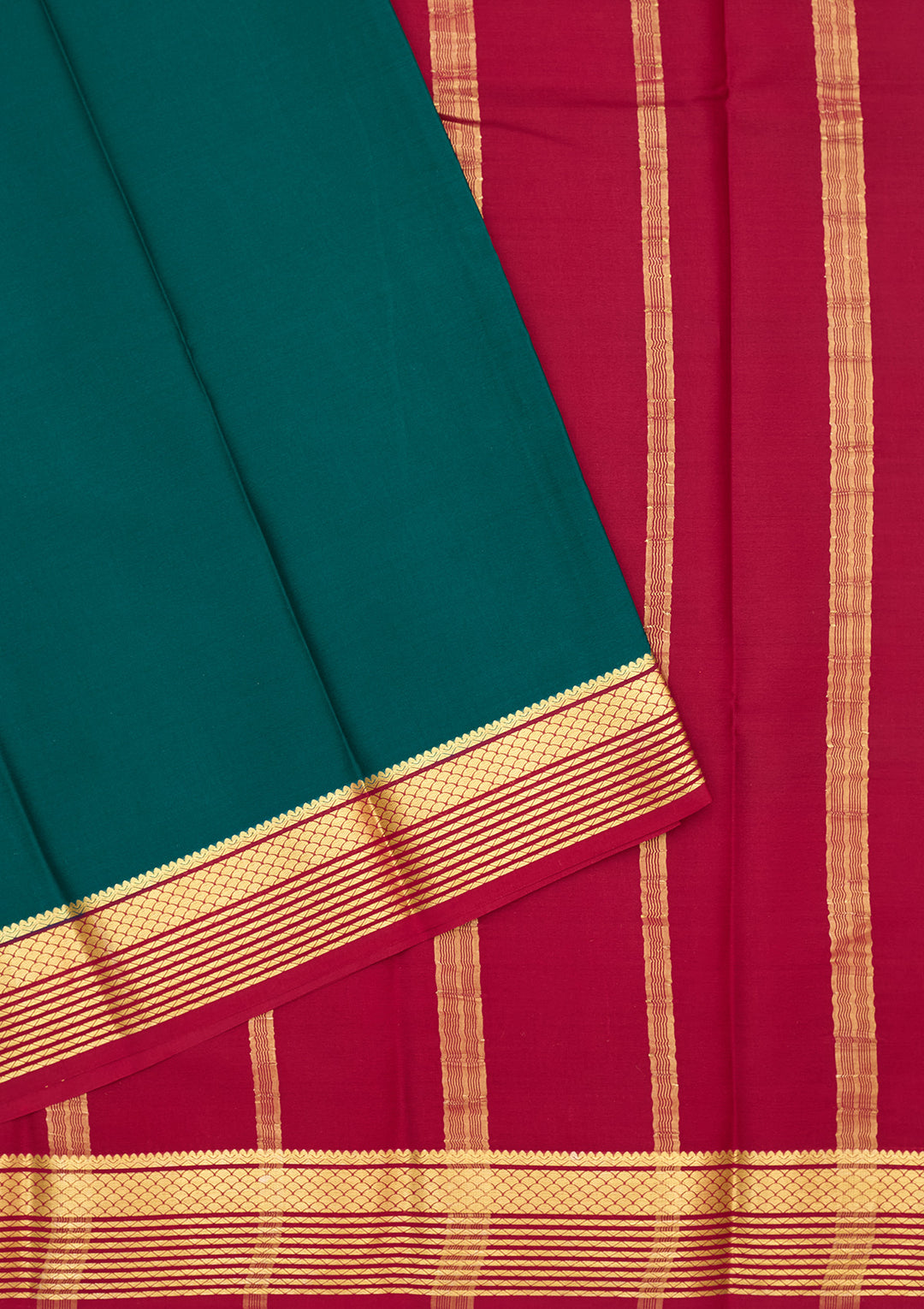 Peacock Blue Zariwork Pure Crepe Silk Saree