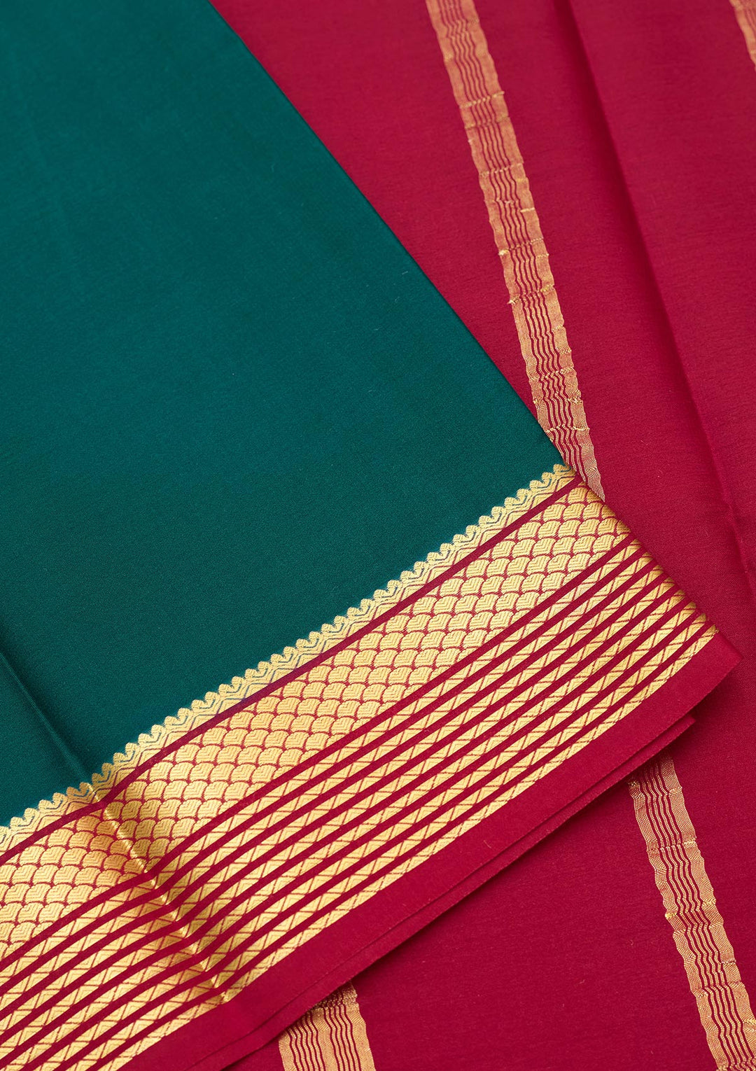 Peacock Blue Zariwork Pure Crepe Silk Saree
