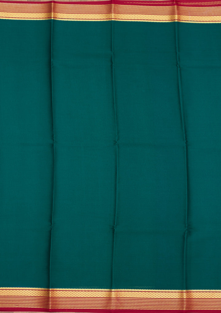 Peacock Blue Zariwork Pure Crepe Silk Saree