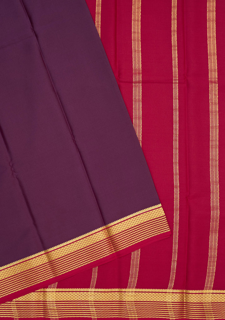 Purple Zariwork Pure Crepe Silk Saree