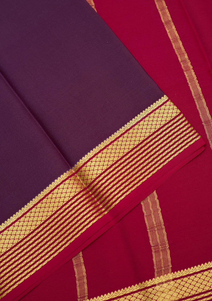 Purple Zariwork Pure Crepe Silk Saree