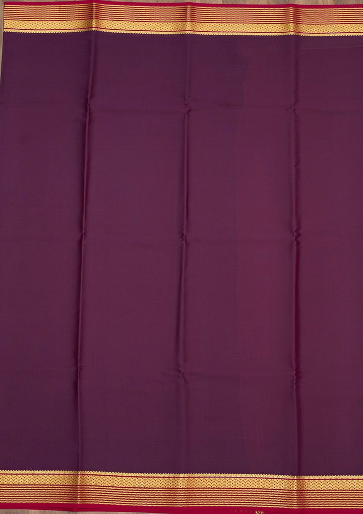 Purple Zariwork Pure Crepe Silk Saree