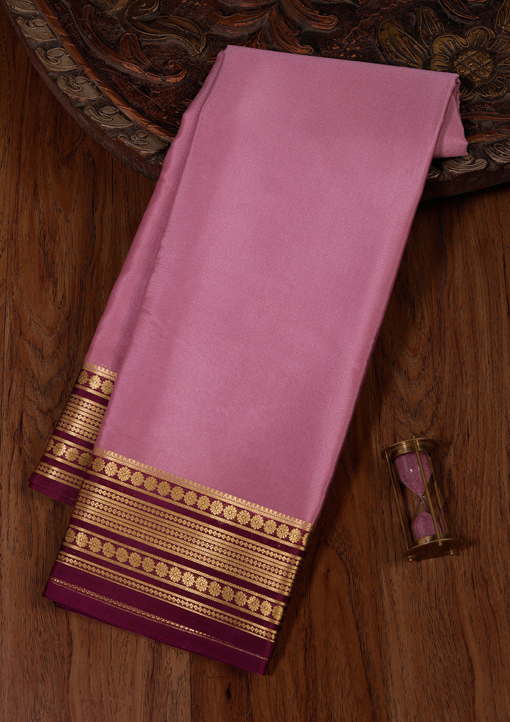 Onion Pink Zariwork Pure Crepe Silk Saree