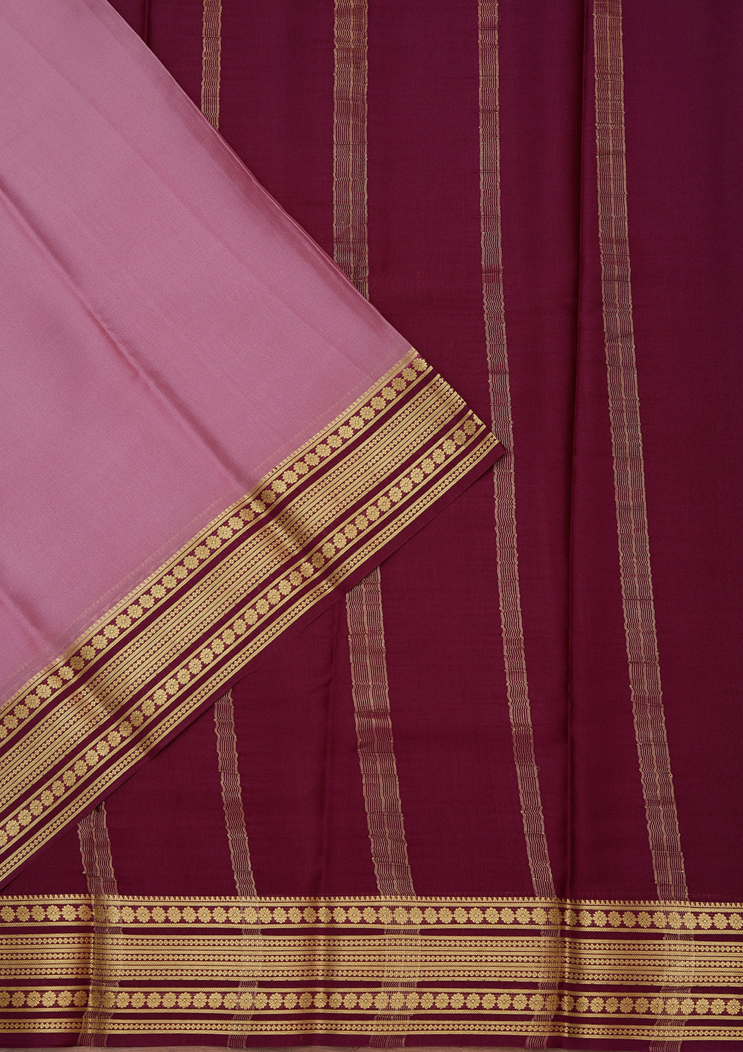 Onion Pink Zariwork Pure Crepe Silk Saree