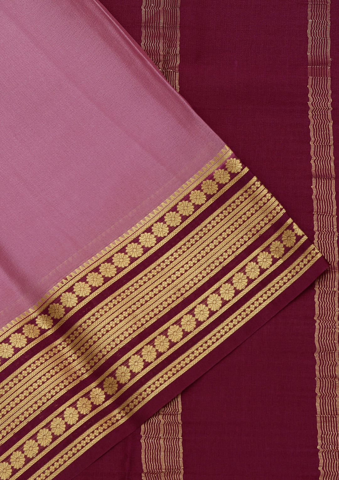 Onion Pink Zariwork Pure Crepe Silk Saree