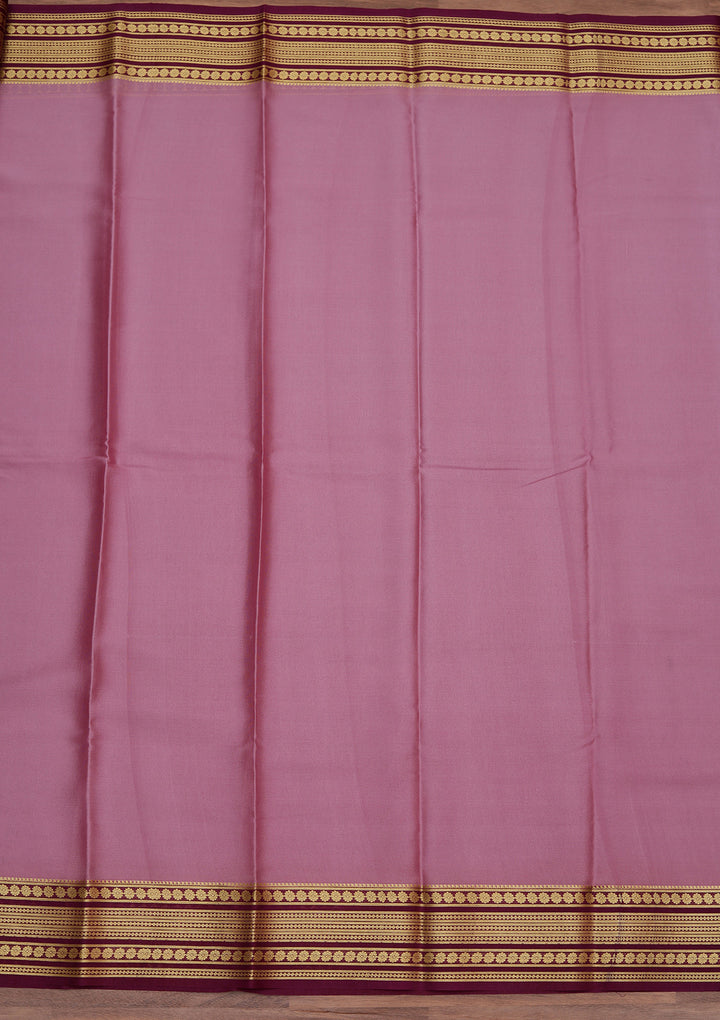 Onion Pink Zariwork Pure Crepe Silk Saree