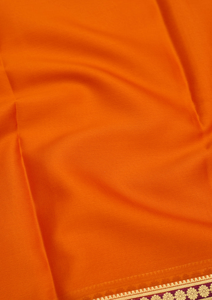 Orange Zariwork Pure Crepe Silk Saree