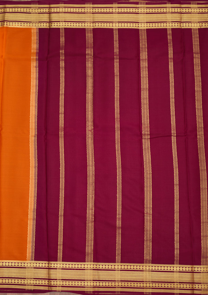 Orange Zariwork Pure Crepe Silk Saree