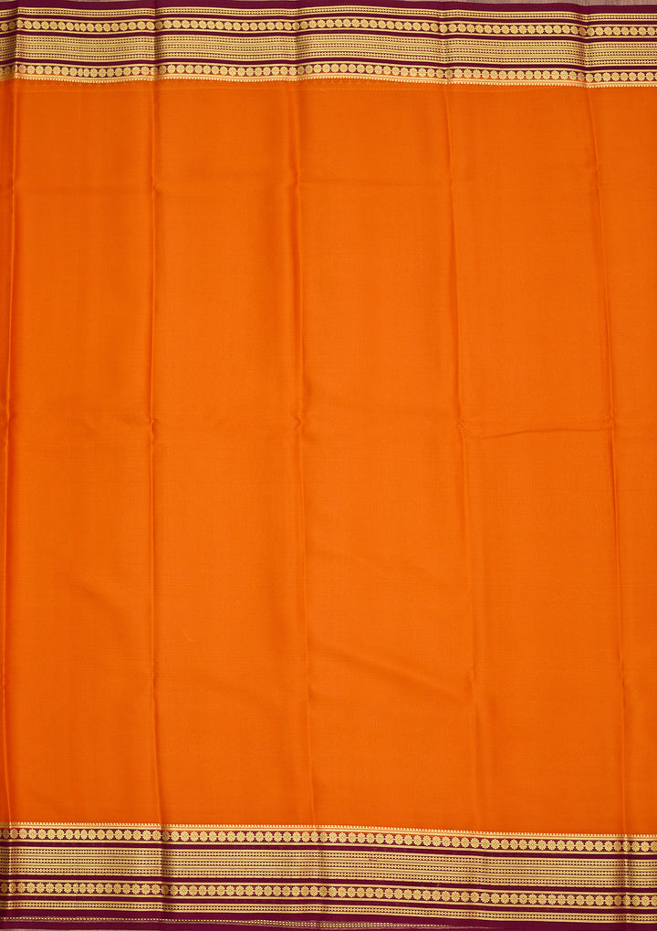 Orange Zariwork Pure Crepe Silk Saree